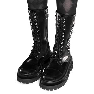 Foxblood | Trent Black Liquid Velvet Boot | Size 9